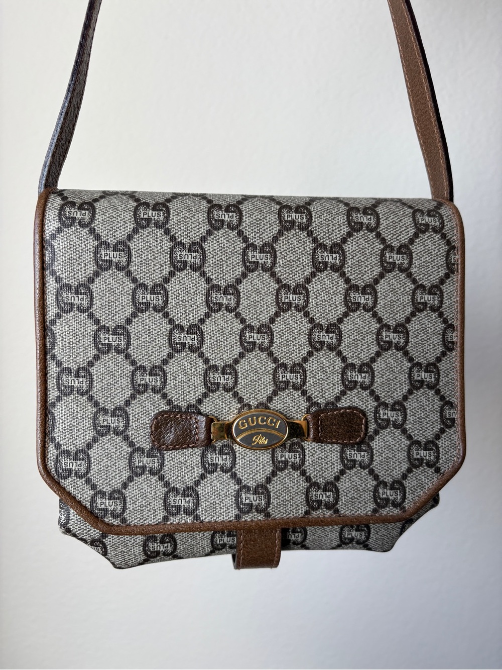Gucci plus GG supreme monogram canvas crossbody bag, vintage